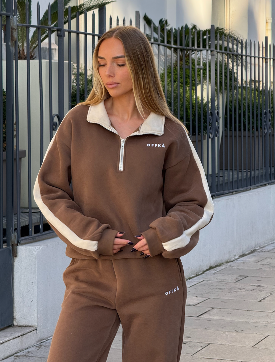COMFORT ZIP SWEAT TEDDY BROWN – OFFKA - Main Image
